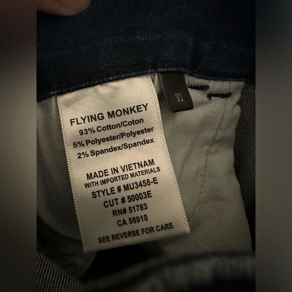 Flying Monkey Platinum Dark Wash Raw Hem High Rise Skinny Jeans size 30 - Picture 8 of 8
